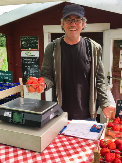 Feldverkauf Erdbeeren und Heidelbeeren in Wehnen